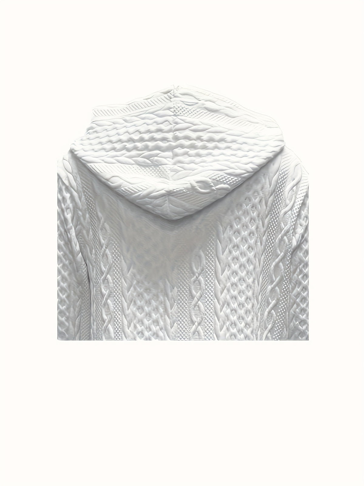 Ladies' Casual Solid Color Zipper Hooded Jacket With Pockets, Fashionable Long Sleeved Autumn and Winter Jacket, White Pilot Design, With Textured Details - product image 5