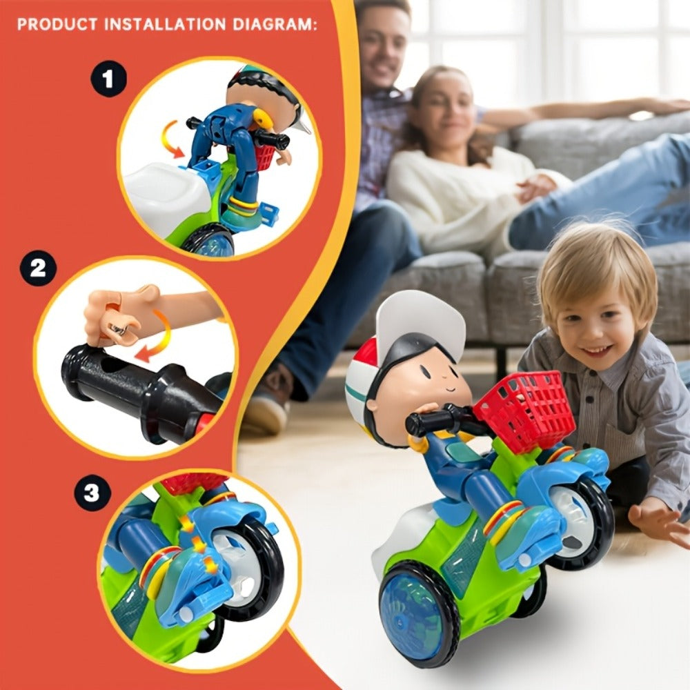 Push & Power Dual-Mode Stunt Vehicle for Toddlers Boys Girls, Birthday Christmas Gift (Multiple Colors) | Kids Electric Tricycle Toy Motorcycle with 360° - product image 13