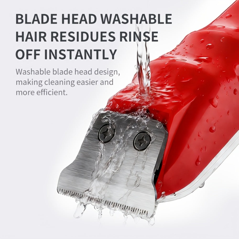 Retro Transparent Hair Clippers for Men – Electric Trimmer with LCD Display, USB Rechargeable Beard Clipper for Pompadour Fade Styles, Cordless Home Barber Tool, Red Black Blue - product image 18