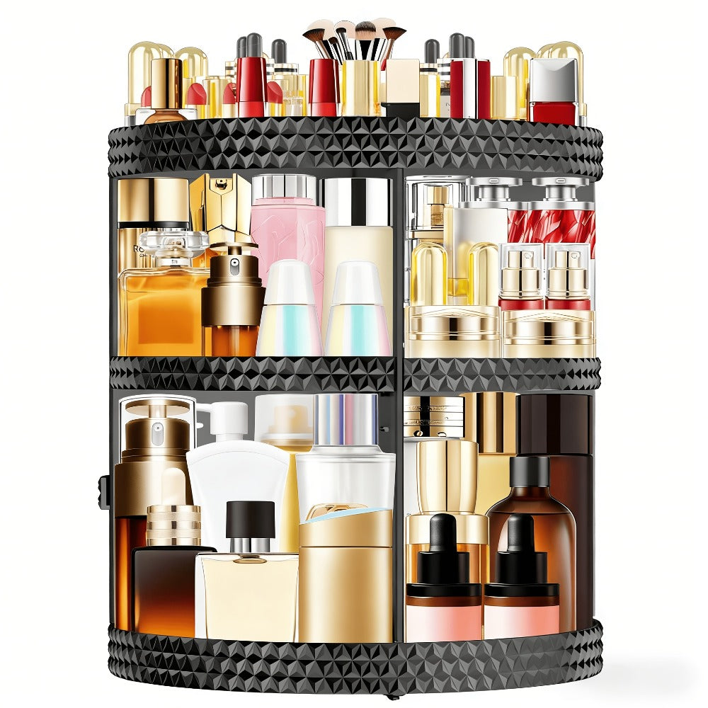 Rotating 360 Makeup Organizer Spinning Cosmetic Storage Display Rack 7 Adjustable Layers Large Capacity Skincare Holder for Vanity Countertop Bathroom Dresser White Blue Gray - product image 10
