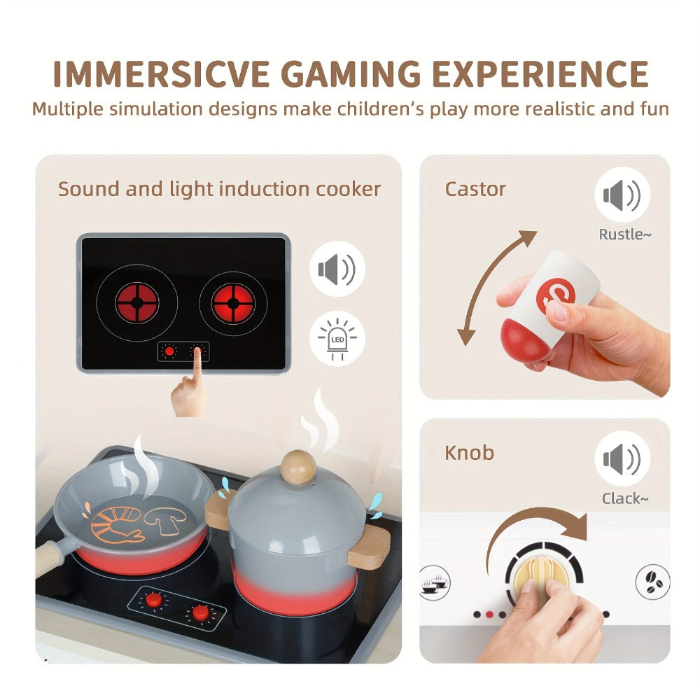 Realistic Pretend Play Kitchen for Toddlers Boys Girls Ages 3 4 5 6+ | Kids Play Kitchen Set with Sink Oven Stove Dishwasher Coffee Maker Ice Maker Microwave - product image 6