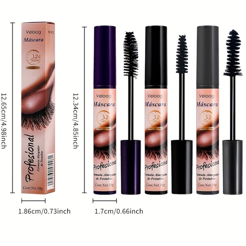 Waterproof Mascara Set 3 Piece — Lengthening Volumizing Curling Lash Mascara with Sea Urchin Spiral Conical Brush Heads, Long-Lasting Smudge-Proof Sweatproof Eye Makeup for Women - product image 6