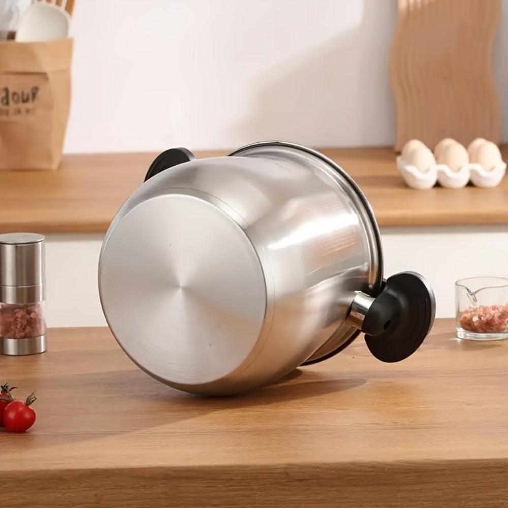 Stainless Steel Quick Cooking Pot with Lid Large Capacity – Food-Grade Non-Stick Scratch-Resistant Saucepan | Induction & Gas Stove Compatible Stew Soup Pot Even Heating Kitchen Co - product image 9
