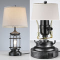 Farmhouse Table Lamps Set of 2 with 4 LED Bulbs | Touch Control 3-Way Dimmable Nightstand Lamp Dual USB Ports Natural Linen Shade Metal Black 22 Inch Bedroom Living Room - product image 15