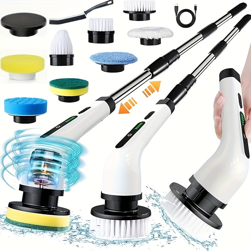 2026 New Electric Spin Scrubber, Powerful Brush for Bathroom, Bathtub, Shower, Floors, and Cars, USB Rechargeable, Dual-Speed Detachable Telescopic Handle