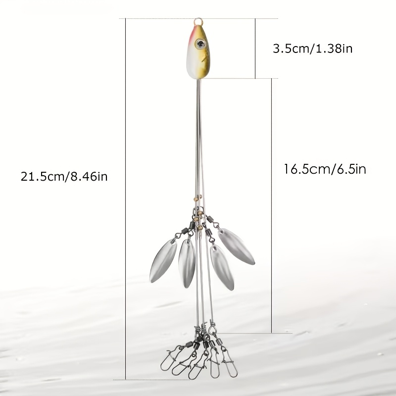 Alabama Umbrella Rig Fishing Lure Set 7 Pack | 5-Arm Multi-Head Bass Lure with Ultralight Tripod Frame, Beginner Friendly Swimbait Rig for Bass Walleye - product image 5