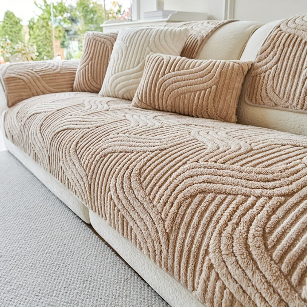 Stretch Velvet Sofa Cover Non-Slip | Plush Shu Velveteen Couch Slipcover, Modern Luxury Pet Friendly Machine Washable, 2 3 4 Seat, Armrest & Pillowcase, Living Room Bedroom Office - product image 2