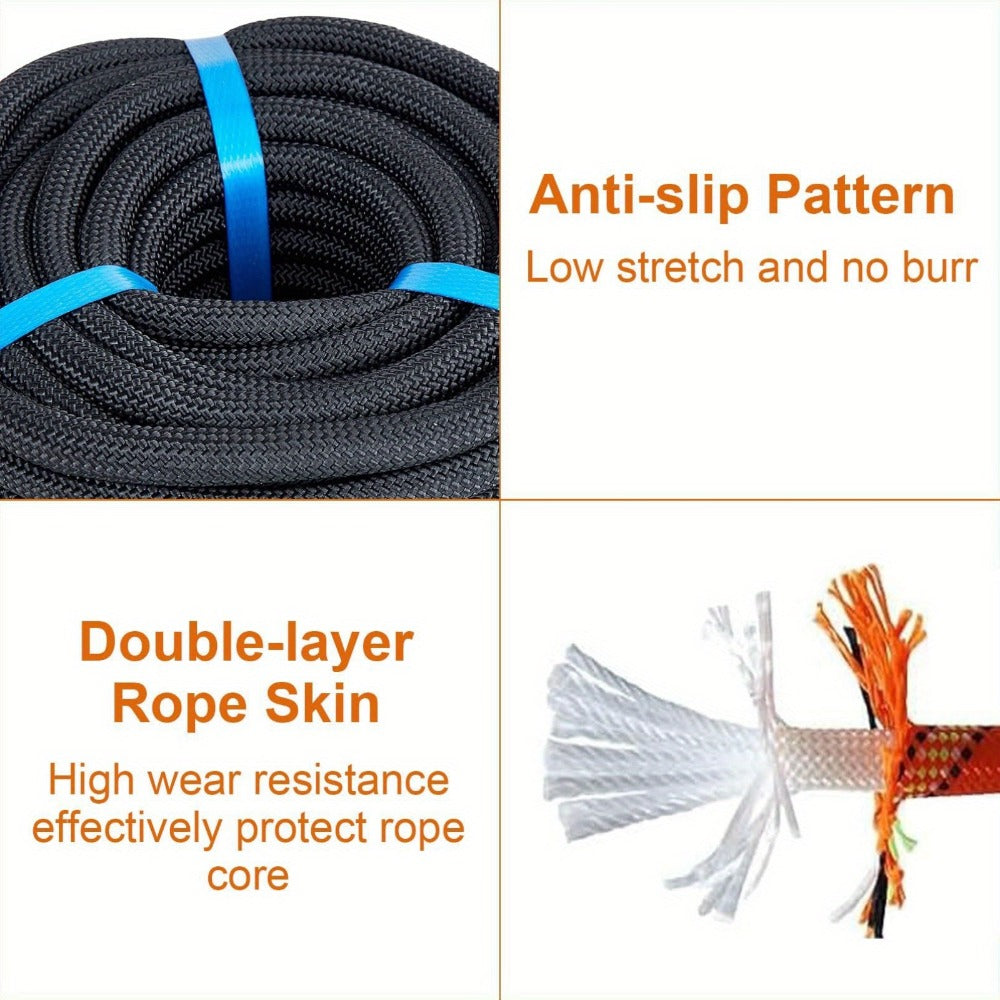 Double Braided Nylon Rope 1/2 Inch Heavy Duty Polyester – 100ft 150ft 200ft Multi-Color for Anchoring Towing Cargo Sailing Dock Lines & Outdoor Use - product image 4