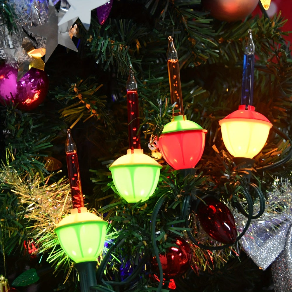 Christmas Bubble Lights 9 Pack Retro Multi Color | 8.8 Inch 5W E12 Base with 10 Bubble Bulbs 1 Spare | Vintage Holiday Christmas Tree Decoration Lights Green - product image 7