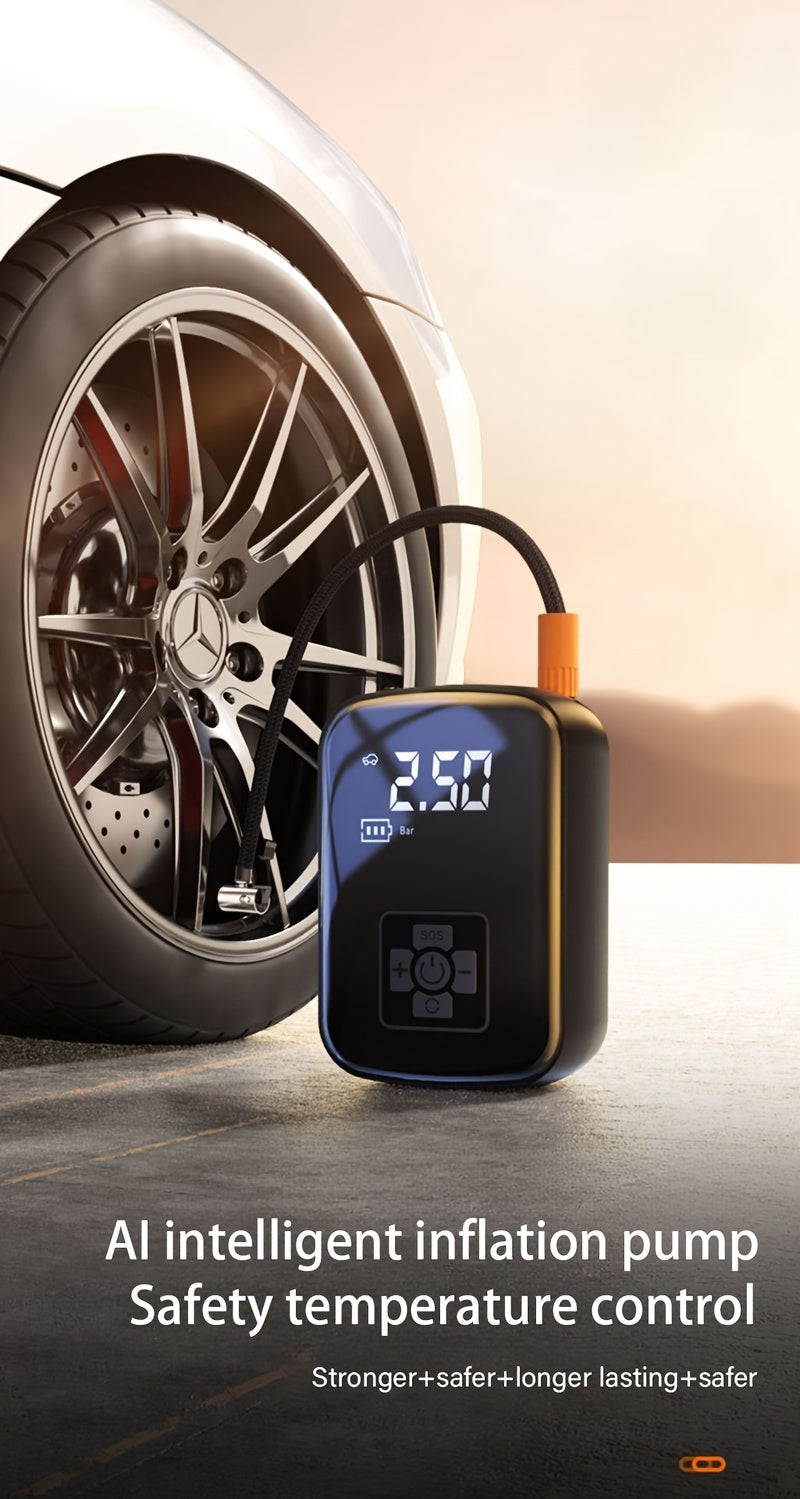 1pc Tire Inflator Portable Air Compressor, Fast Cordless Air Pump, Digital Display With Multi-function Nozzle Adapter and Long-lasting Lithium Battery For Car - product image 16
