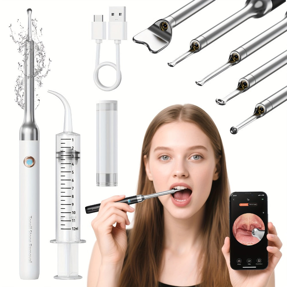 Intelligent Visual Tonsil Stone Removal Kit – 1080P HD Camera, 6 LED Lights, Wi-Fi & App Connection, Multi-Accessory Oral Inspection Tool for All Ages - product image 3