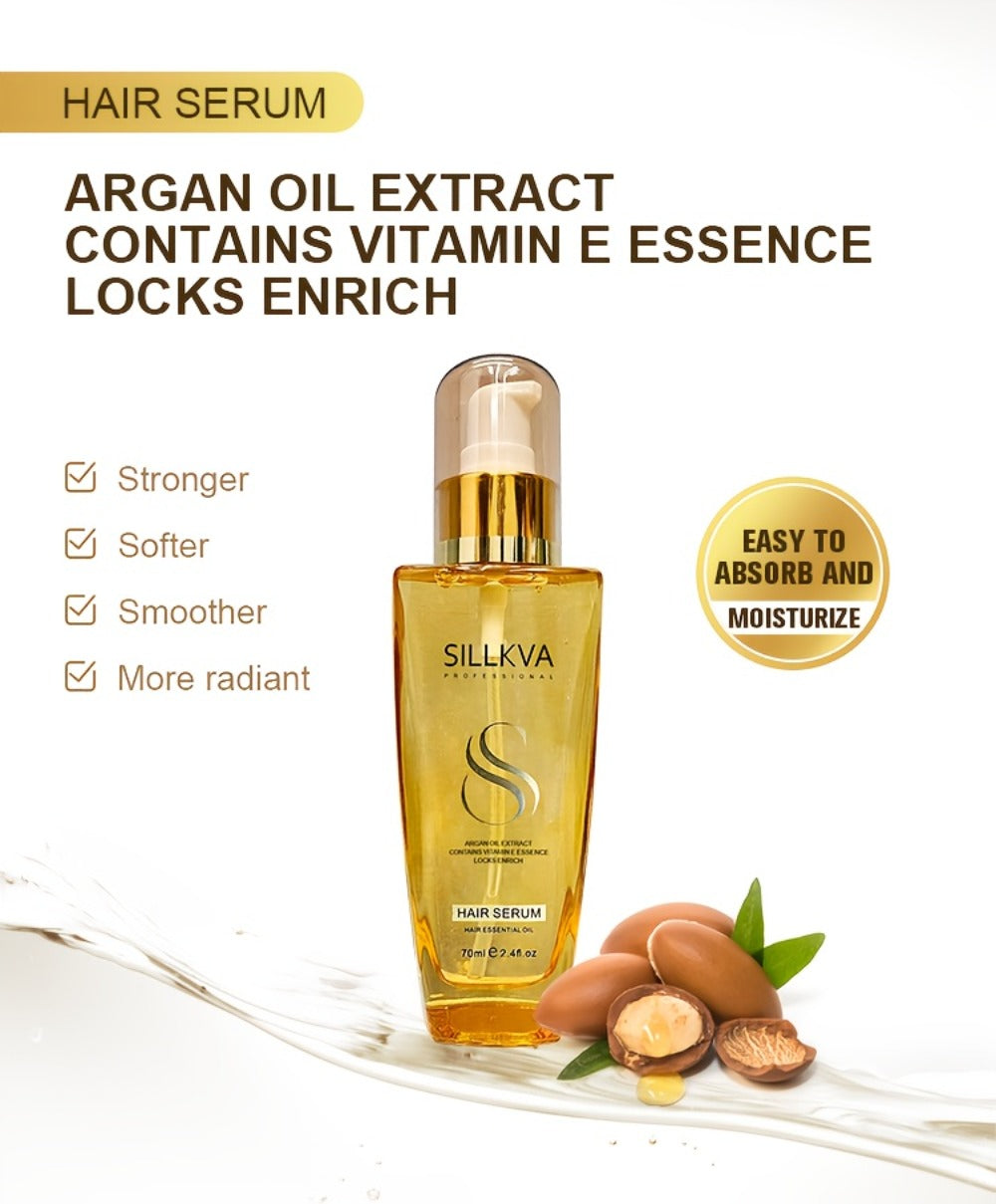 SILLKVA Argan Oil Liquid Hair Serum — Frizz Control & Flyaway Tamer, Lightweight Smoothing Leave-In Treatment for Dry Damaged Hair, Silky Glossy Finish for Women & Men All Hair Typ - product image 7
