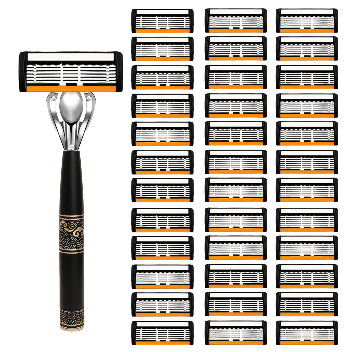 Men's Razor 6-Layer Blade Refill Kit with Handle Smooth Precise Shaving - Multiple Options 6 12 24 30 36 Blades Cartridge Razor Anti-Irritation Close Shave Grooming Gift for Men - product image 14