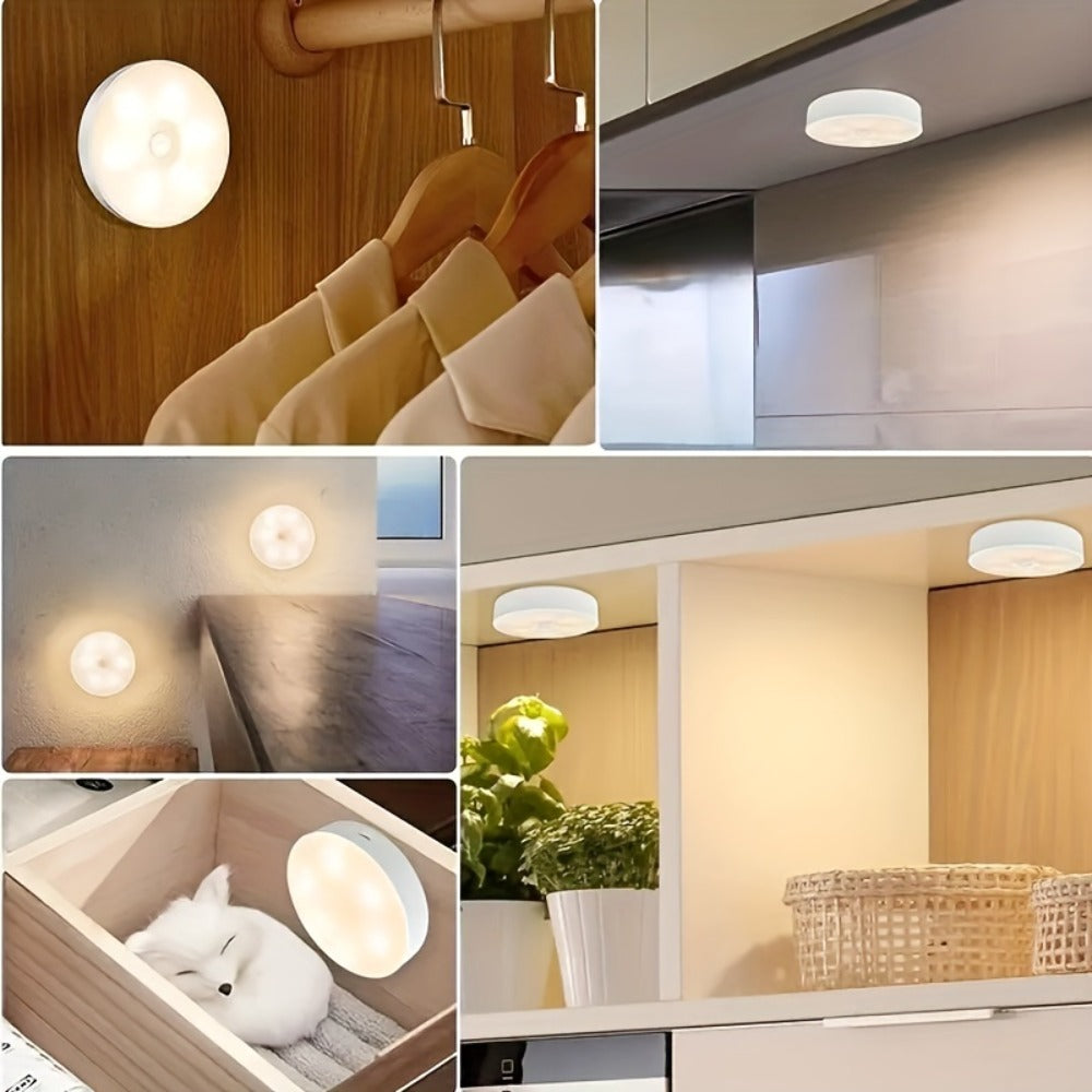 Motion Sensor Night Light 6 Pack Wireless Rechargeable 1000mAh - LED Step Lights with Motion & Light Sensor, Polished Plastic Sconce PVC Shade, Safe Night Lighting for Staircase Be - product image 13