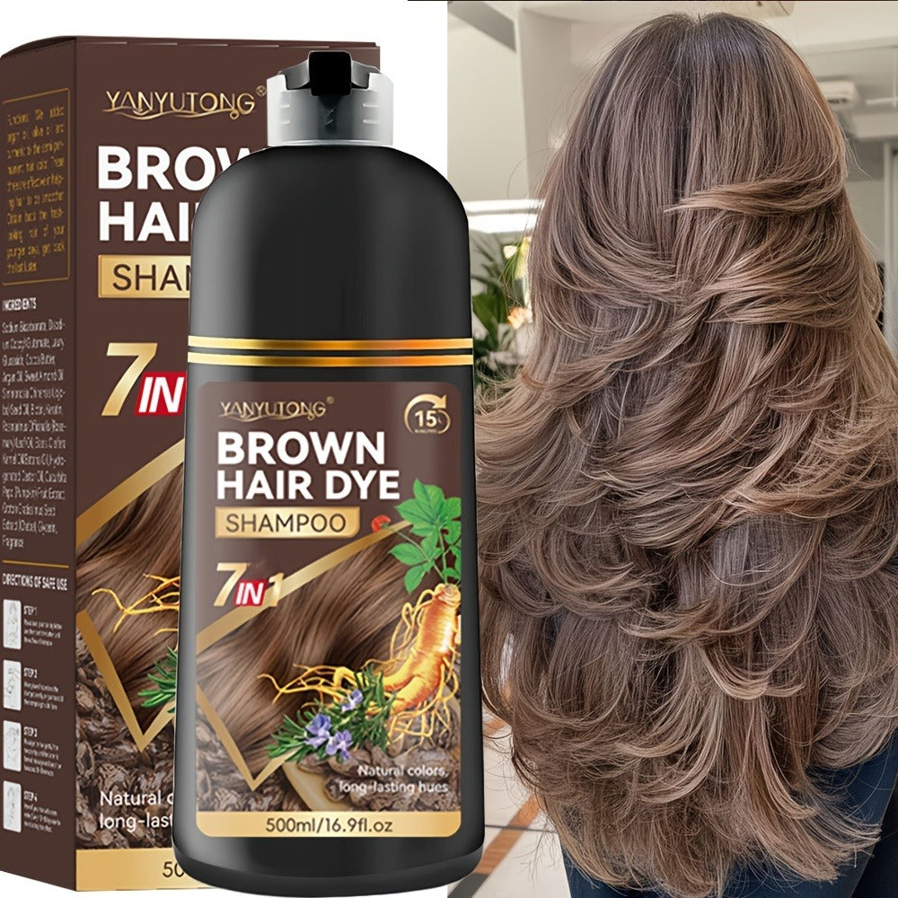 Hair Dye Shampoo Natural Plant Pigments – Covers Gray Hair Fast in 1 Wash, 16.91oz Color Shampoo in Black, Red, Brown, Dark Brown & Chestnut Brown for Women & Men, All Hair Types - product image 2