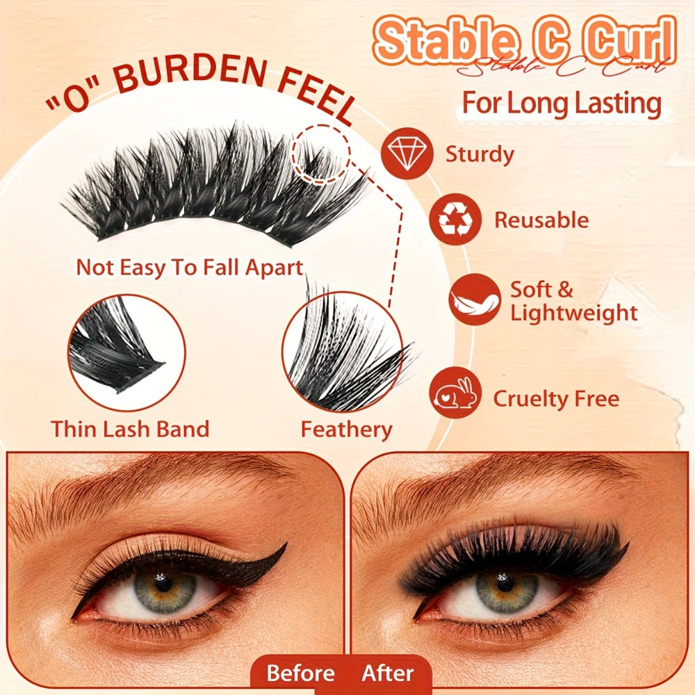 100D Volume Cluster Lashes DIY Individual Lash Extension Kit – Soft Reusable Single Clusters for Full Thick Dramatic Lash Look, Beginner & Pro Friendly Home Salon Use - product image 9