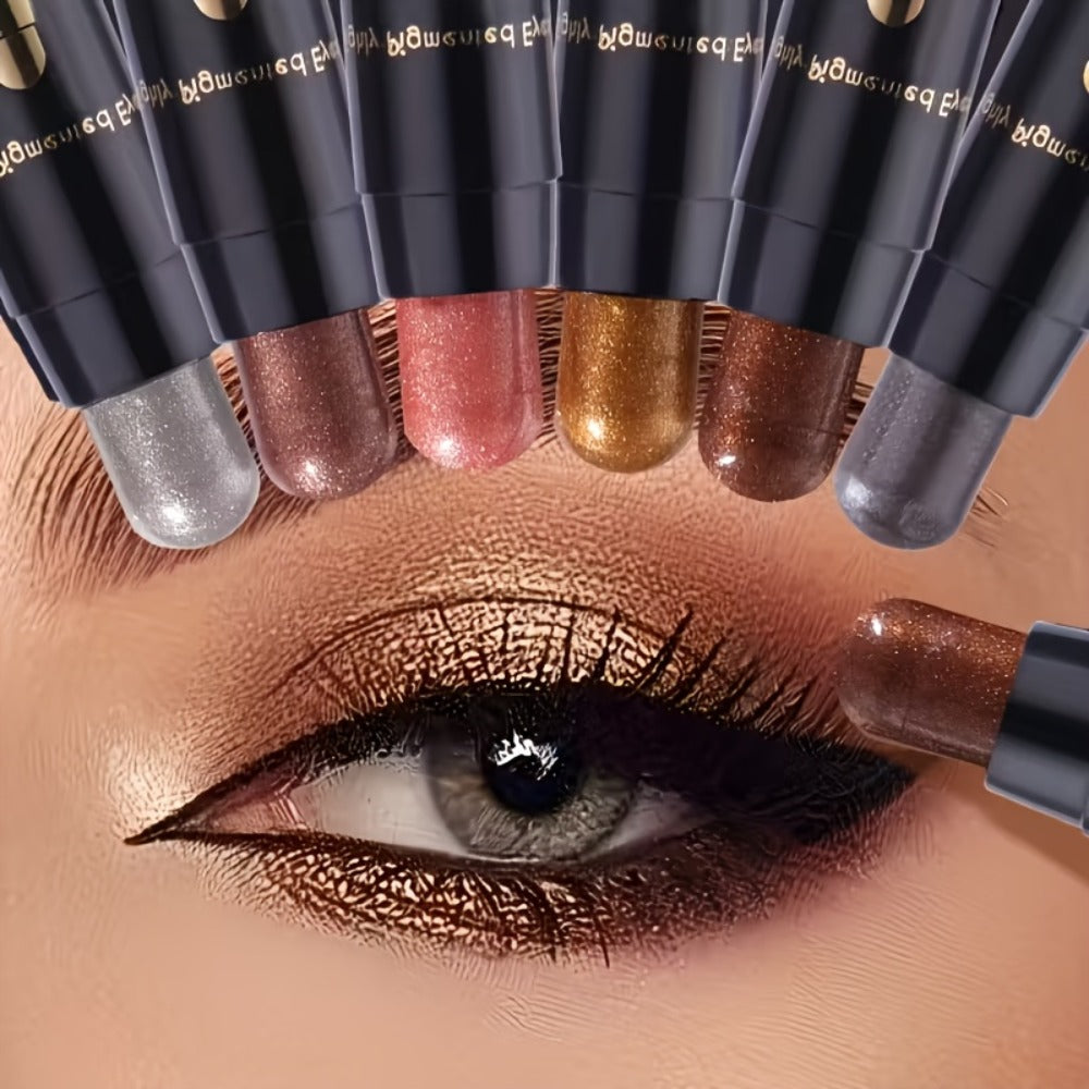 Waterproof Eyeshadow Pencil Set 6 Colors — Metallic & Matte Glitter Highlight Eyeliner Crayons, Long-Lasting Smudge-Proof Eye Makeup, No-Brush Multifunctional Sticks for Women, Neu - product image