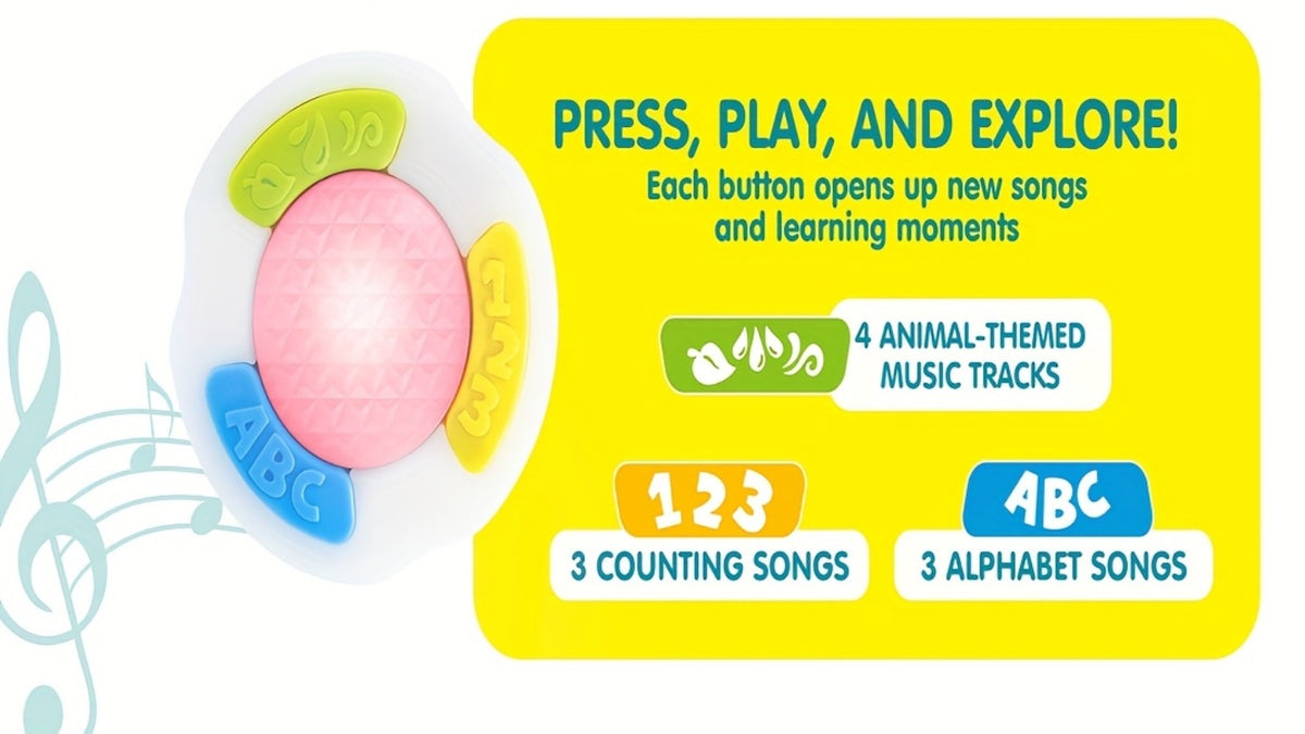 Plush Musical Elephant Baby Toy with Music & Lights | Soft Stuffed Animal Sensory Toy for Infants 6+ Months, Cuddly Light Up Elephant Comfort Toy, Christmas & Birthday Gift for Baby Boys & Girls