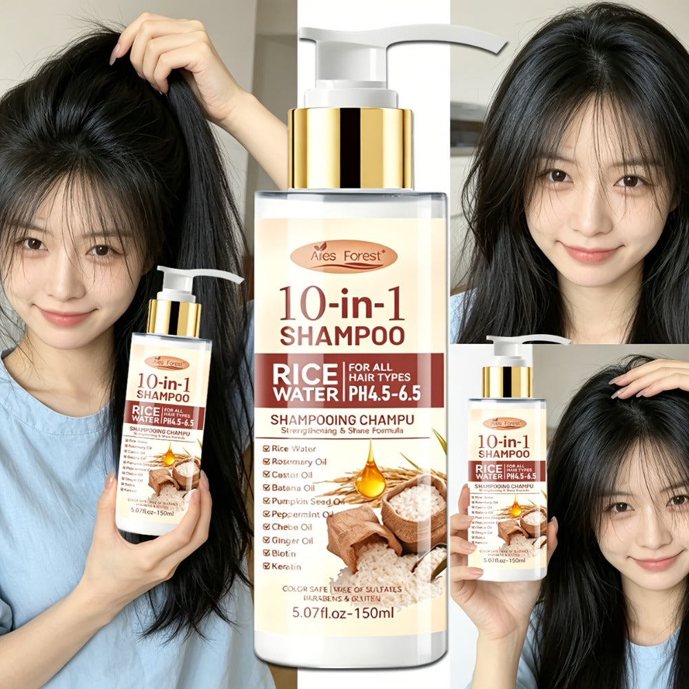 Rice Water Shampoo and Conditioner Set for Women — Fermented Rice Water 10-in-1 Hair Care for Volumizing, Anti-Frizz, Heat Protection & Damage Repair, Thicker Fuller Hair - product image 2