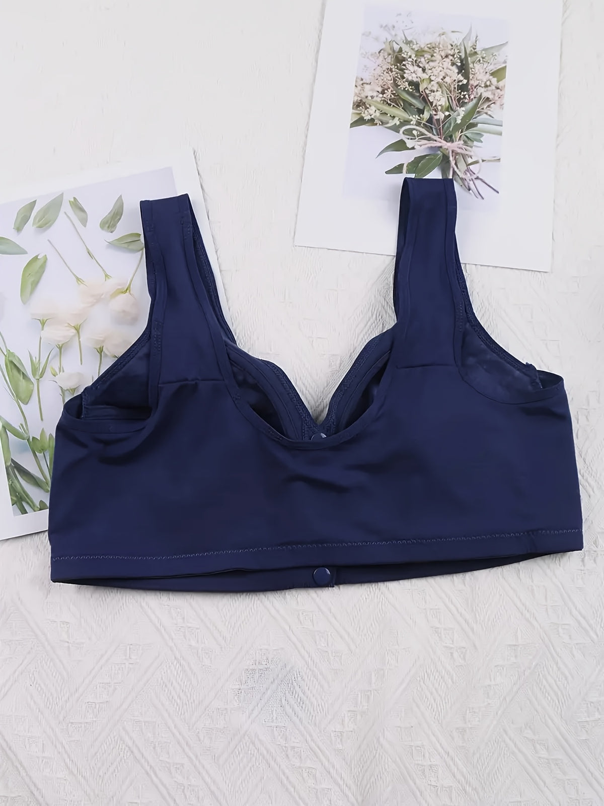 3pcs Plus Size Printed Front-Closure Bra Set Elegant Full-Cup Wire-Free Comfort Bras Women's Lingerie & Underwear Sets Everyday Bras Fashion Underwear - product image 18