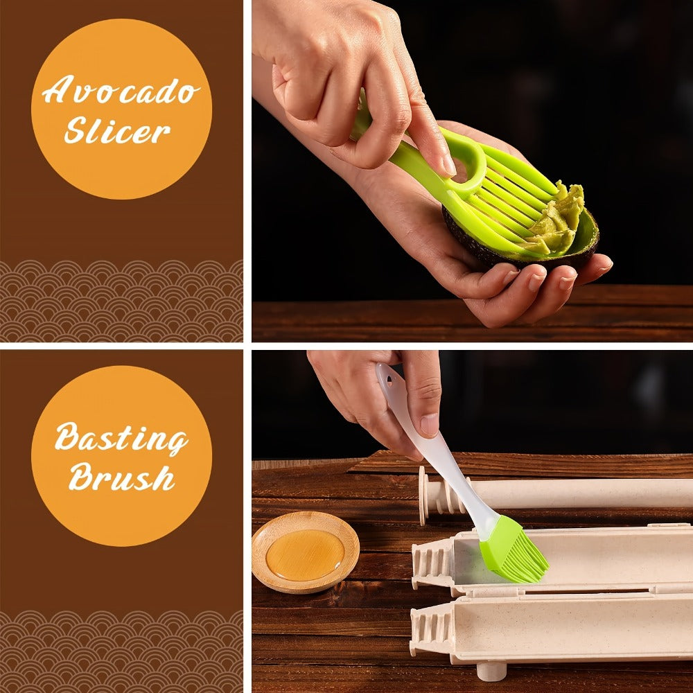 Sushi Making Kit 22-in-1 with Bamboo Rolling Mats Chef Knife Triangle Nigiri Gunkan Molds Chopsticks Beginner Guide – Complete DIY Sushi Set for Home Kitchen Japanese Cooking Gift - product image 13