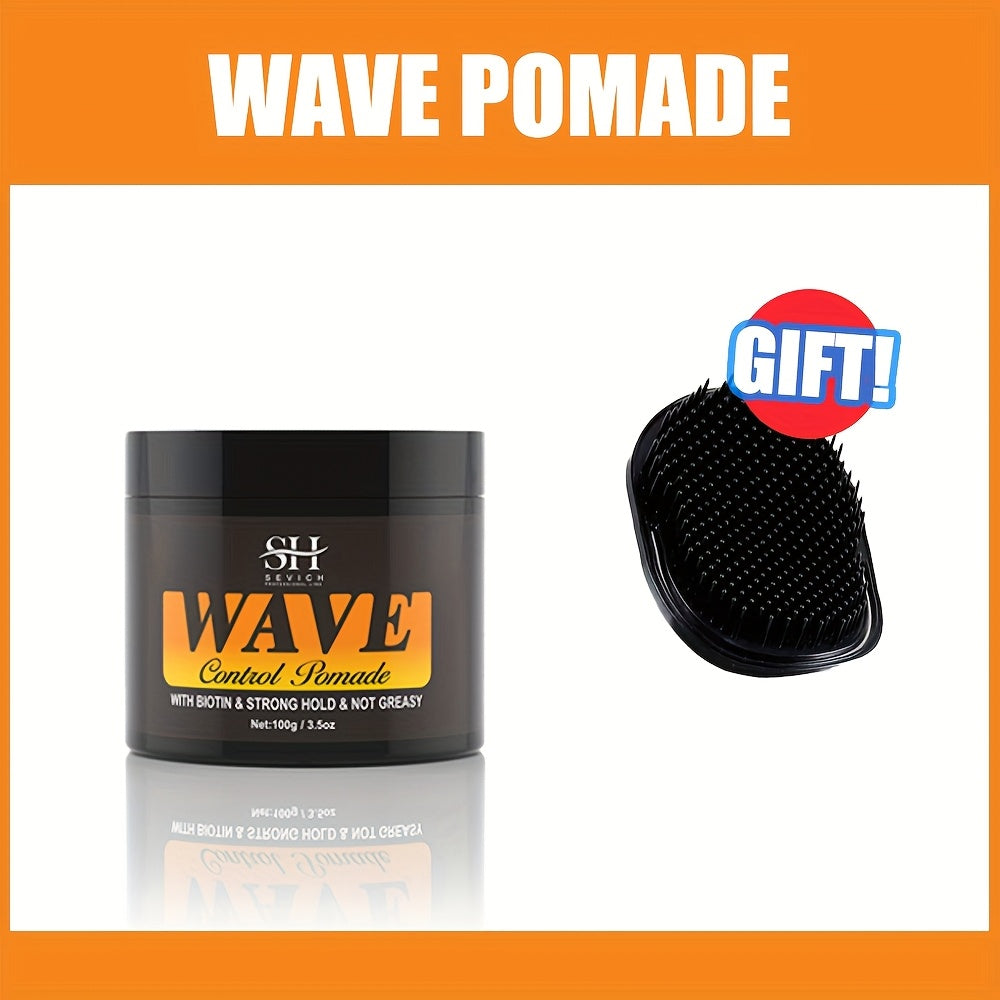 360 Wave Pomade Strong Hold Hair Styling with Jojoba Oil — Frizz Control Moisturizing Formula for Dreads Locks Twists Coily Curly Wavy Hair Men Grooming Daily Hair Care Set - product image 24