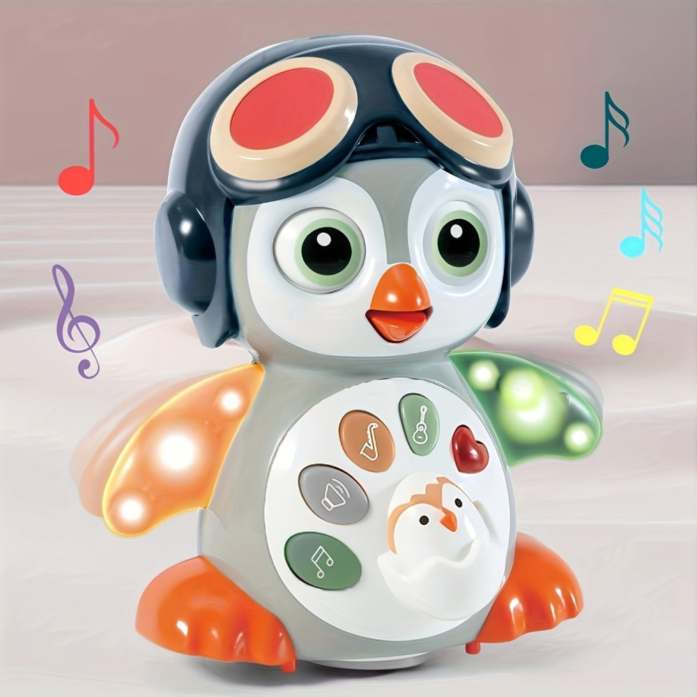 Interactive Tummy Time Learning Toy for Infants 6-12 Months, Sensory Light Up Dancing Penguin, Perfect Easter Basket Stuffer & Baby Gift | Baby Crawling Penguin Musical Toy with Music, Lights & Movement