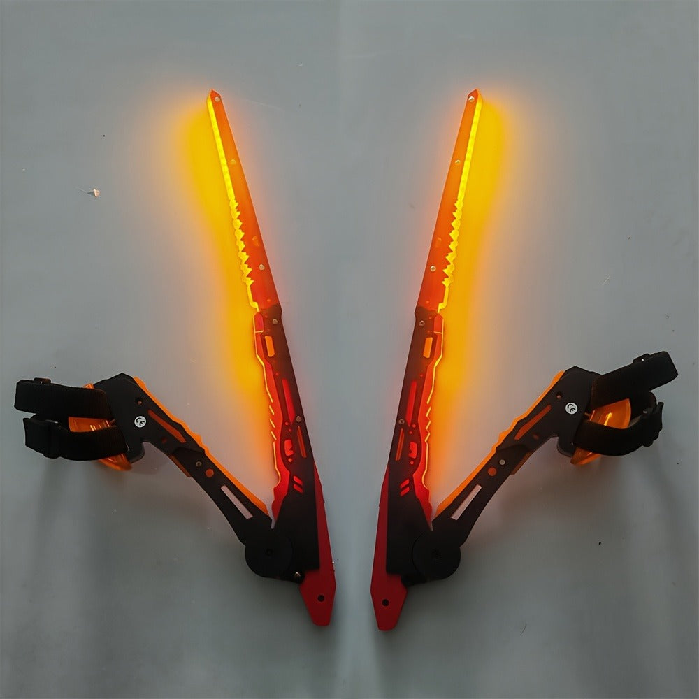 Luminous Blade for Halloween Costume Cosplay Sci-Fi Role Play Party, Rechargeable Red & Blue Single or 2pcs Set for Men & Women – LED Mantis Knife Cyberpunk - product image 3