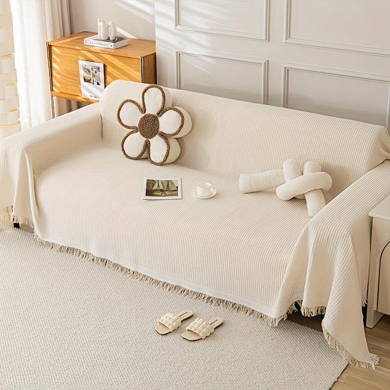Sofa Throw Cover with Tassels Scratch Resistant Breathable Couch Blanket Slipcover Multifunctional All Season Settee Cover for Living Room Bedroom - Multiple Sizes and Colors - product image 19