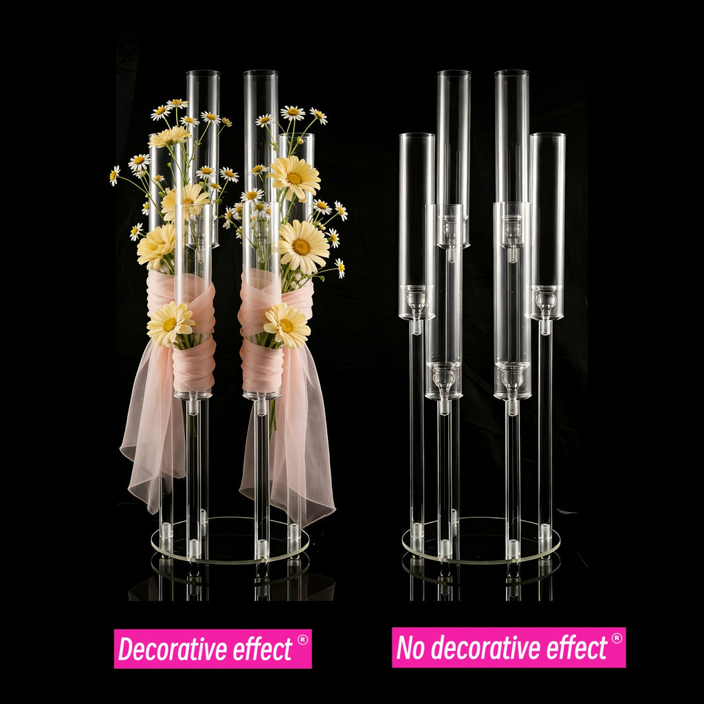 Acrylic Candelabra Candle Holder – Clear Crystal 5-Arm & 6-Arm Taper Candlestick Holders for Wedding Centerpiece, Dining Table, Party & Anniversary Decor - product image 16