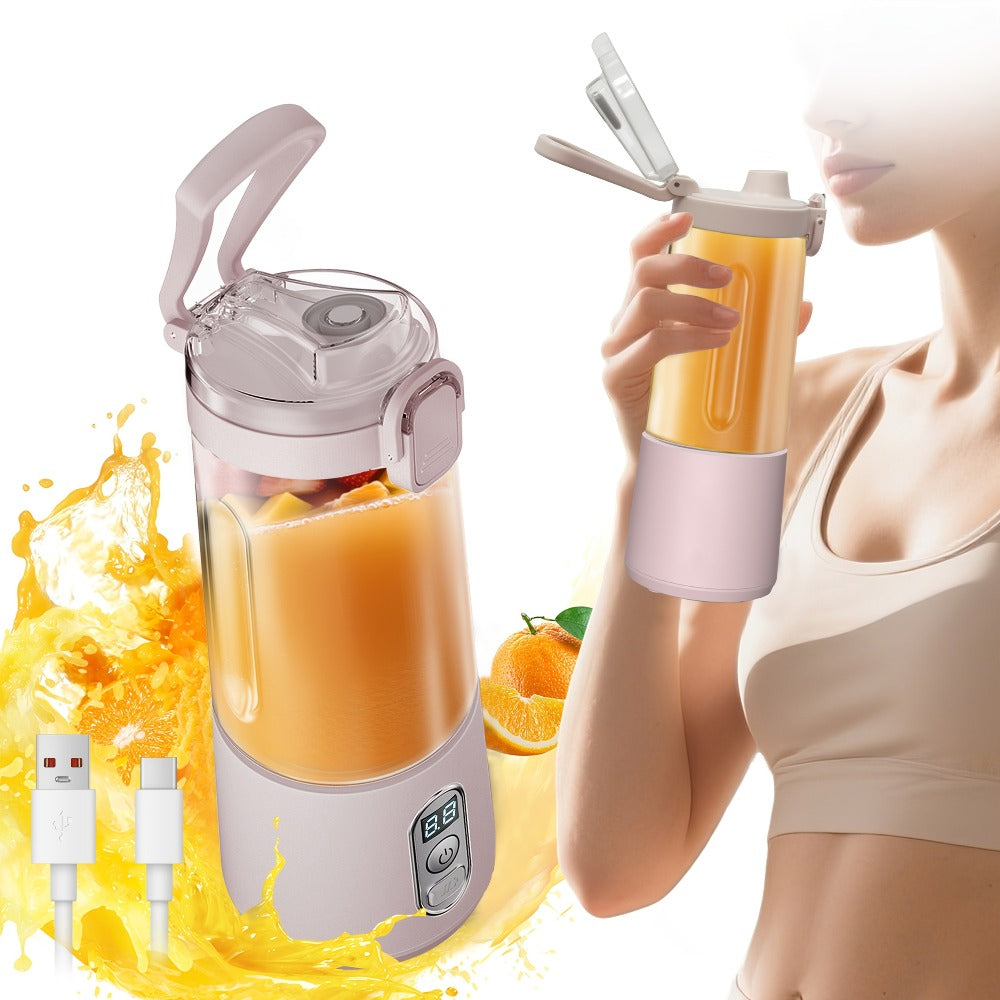 Portable Smoothie Blender USB-C Fast Charge 6-Blade Stainless Steel – Digital Timer Battery Display High-Speed Ice Crush No-Spill Lid | Protein Shake Gym Travel Blender in Black Pi - product image 5