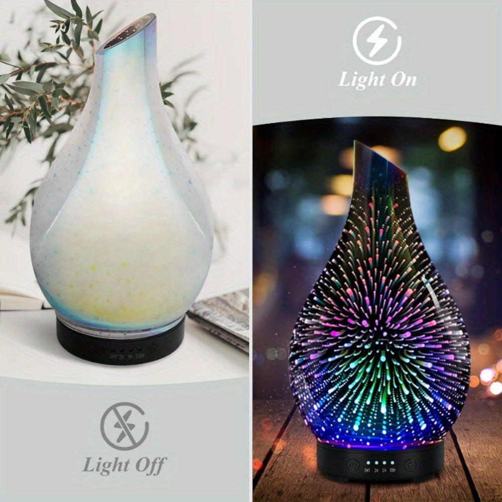 Essential Oil Diffuser Glass Ultrasonic Cool Mist Aromatherapy Diffuser – 4.06 oz Quiet Waterless Auto Shut-Off, 4 Timer Settings, 7 Color Night Light, Home Office Bedroom Use (Sil - product image 5