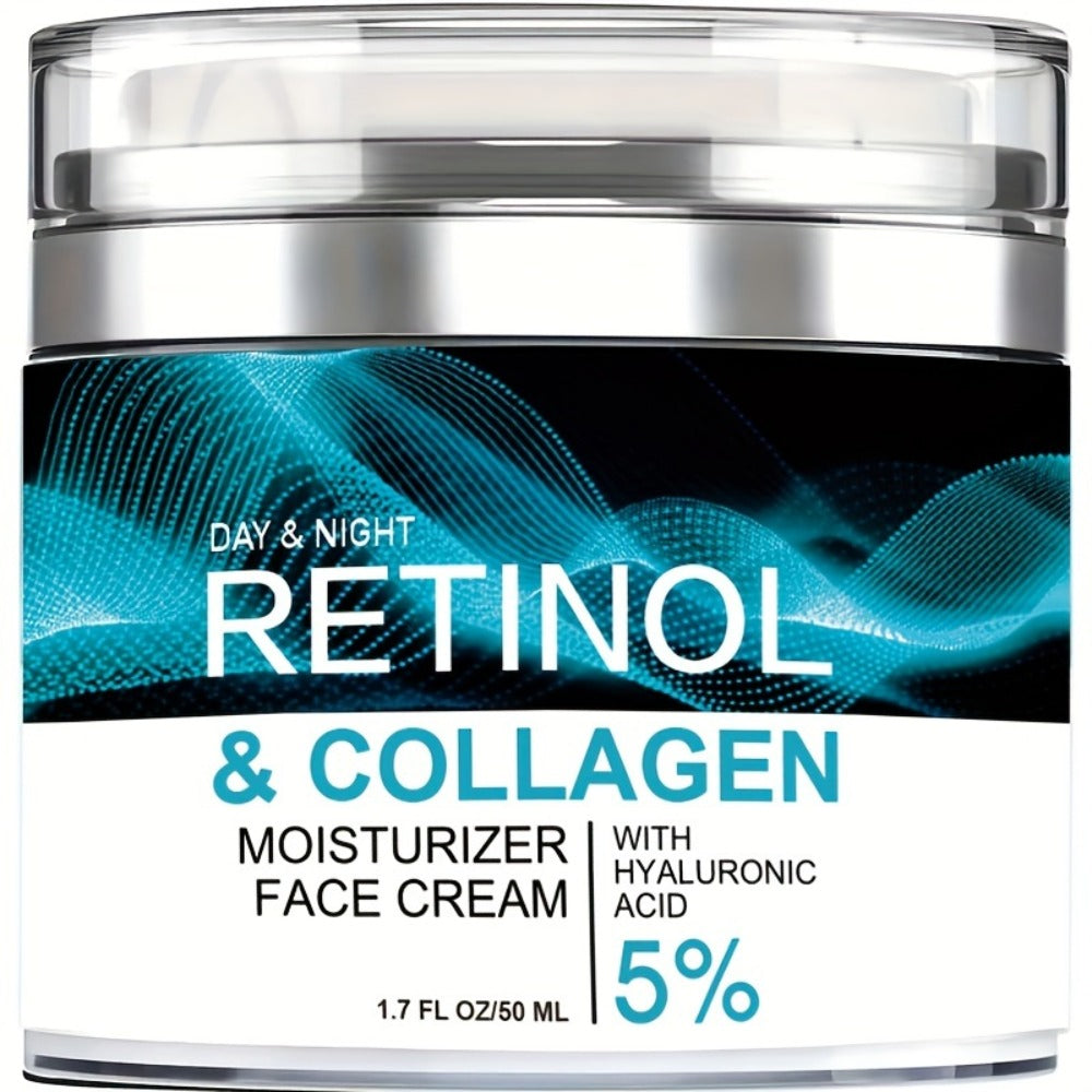 Retinol Moisturizing Cream Collagen Hyaluronic Acid Vitamin C+E Advanced Anti-Aging Face Body Hand Cream All Skin Types Day Night Use 1.69 oz Women - product image