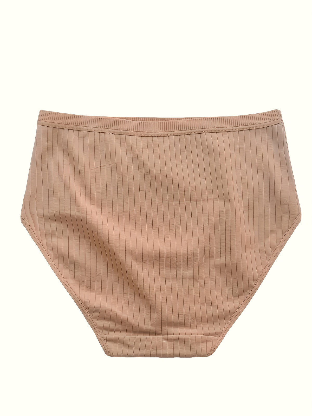 [8pcs High Rise Briefs] 8pcs Solid Simple High Rise Briefs, Comfy Breathable Stretchy Intimates Panties, Women's Lingerie & Underwear
