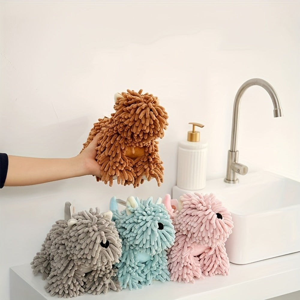 Cute Puppy Hand Towel Wall-Hanging Kitchen Bathroom Towel – Soft Absorbent Cartoon Dog Decorative Cloth 150g/㎡ - product image 14
