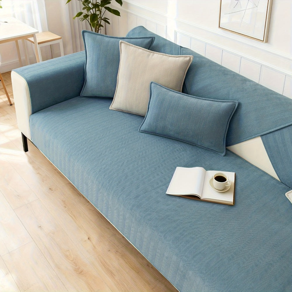 Chenille Ribbed Sofa Cover - Pet Friendly Non-Slip Machine Washable Soft Stretch Slipcover for 1-4 Seater Sectional Sofa Living Room Bedroom Office, 9 Colors - product image 63