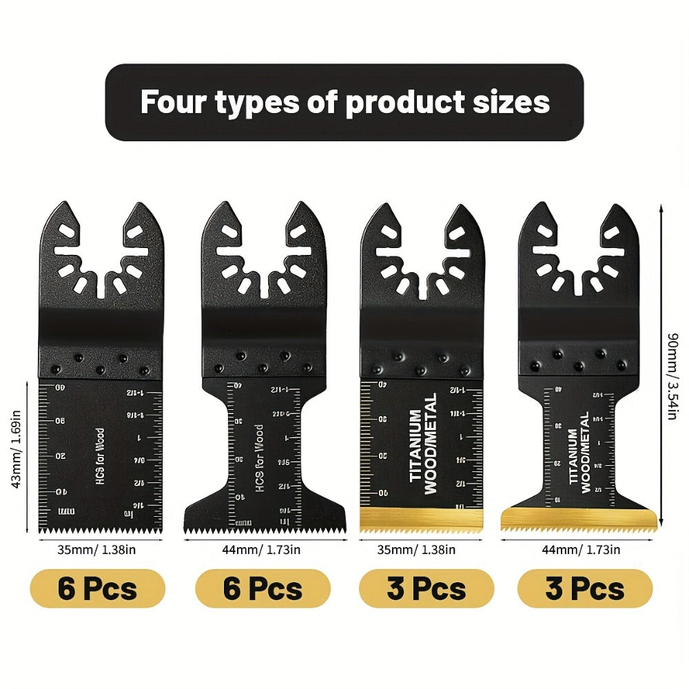 Titanium Oscillating Multi Tool Blades Universal Quick Release Saw Blades Set for Cutting Metal Nails Wood Plastic Compatible with Major Brands 18 28 50 Piece Options - product image 4