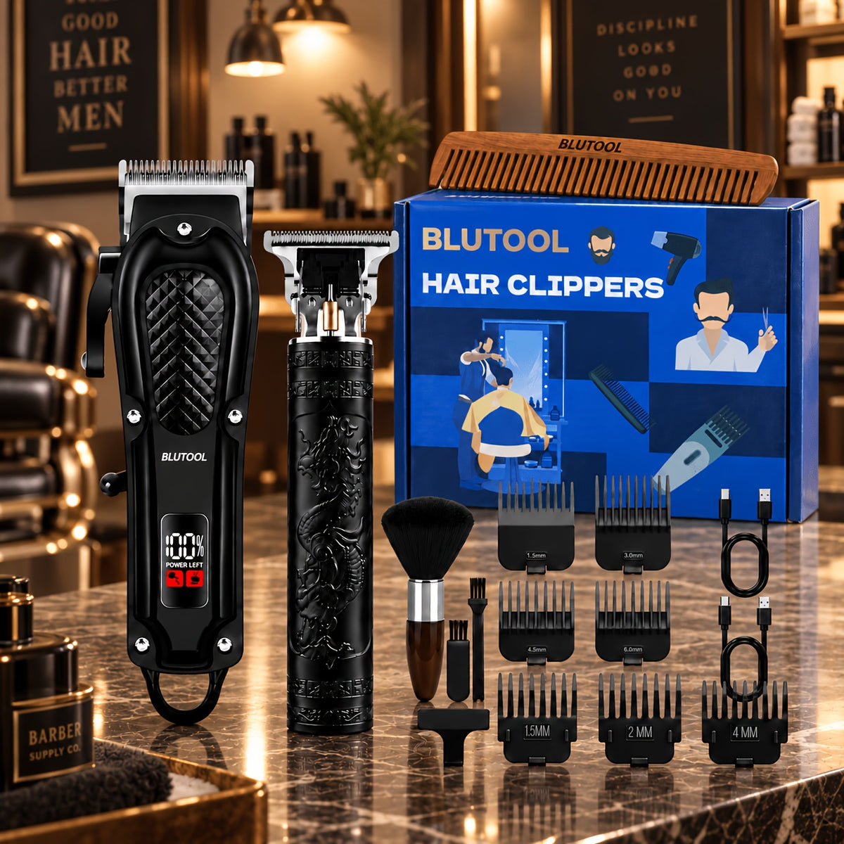 Rechargeable Electric Grooming Kit, Equipped with An LCD Battery Display, This Set Is An Essential Companion for Use At Home, While Traveling, or In The Car-making It The Perfect Gift for Husbands