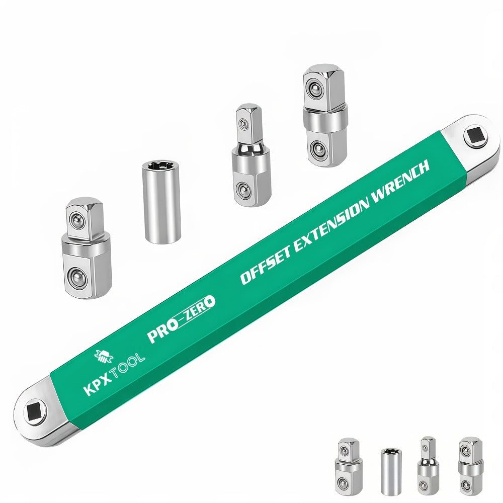 Ratchet Wrench Set 2-in-1 Multi-Function Offset Extension | 1/2" 1/4" 3/8" Square Head Adapters | 180° Swivel High Torque Non-Slip Handle | Durable Metal Automotive Repair Hand Too - product image 9
