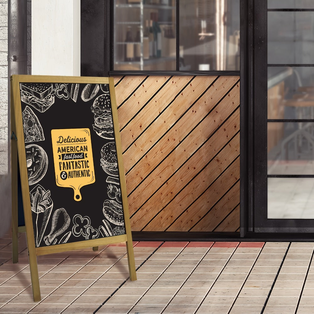 A-Frame Chalkboard Sign Double Sided Magnetic Wooden Standing Blackboard Menu Display Board for Restaurant Coffee Shop Bar Sidewalk Sandwich Board 39x20 Inch - product image 7