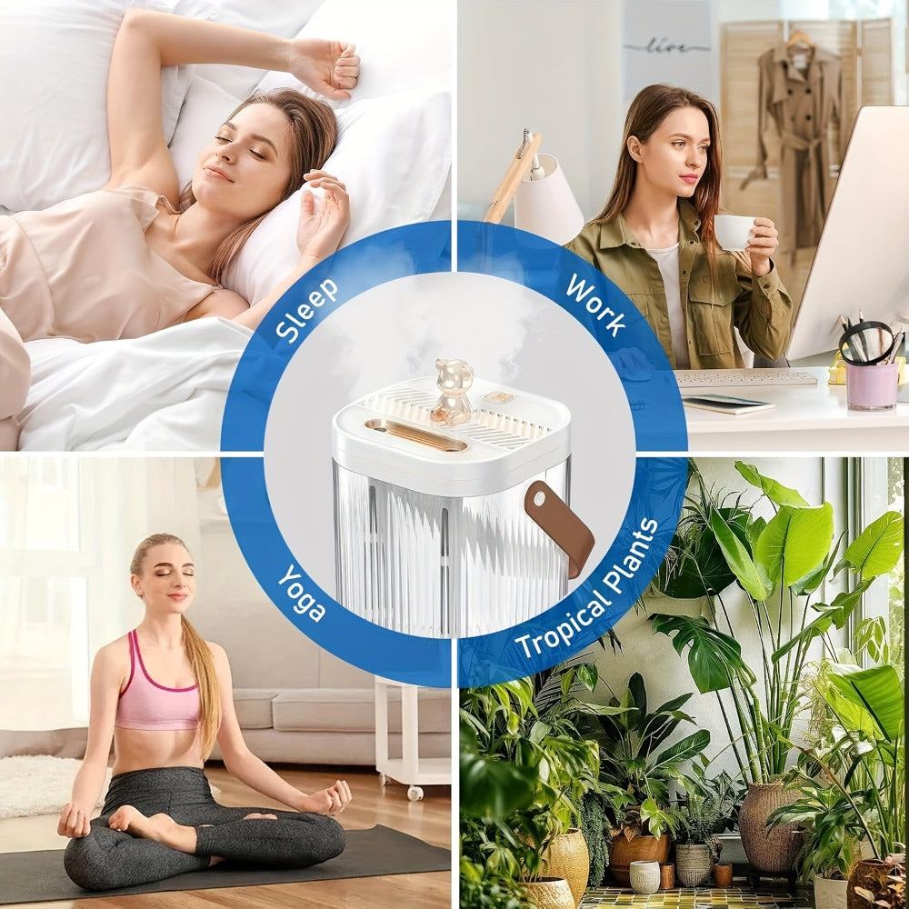 Large Humidifier 2L Smart 2-in-1 with Night Light – Dual Nozzle, 3 Mist Modes, Auto Shut-Off, Dry Burn Protection, Silent Operation, Covers 215 Sq Ft, for Bedroom, Baby Room & Offi - product image 11