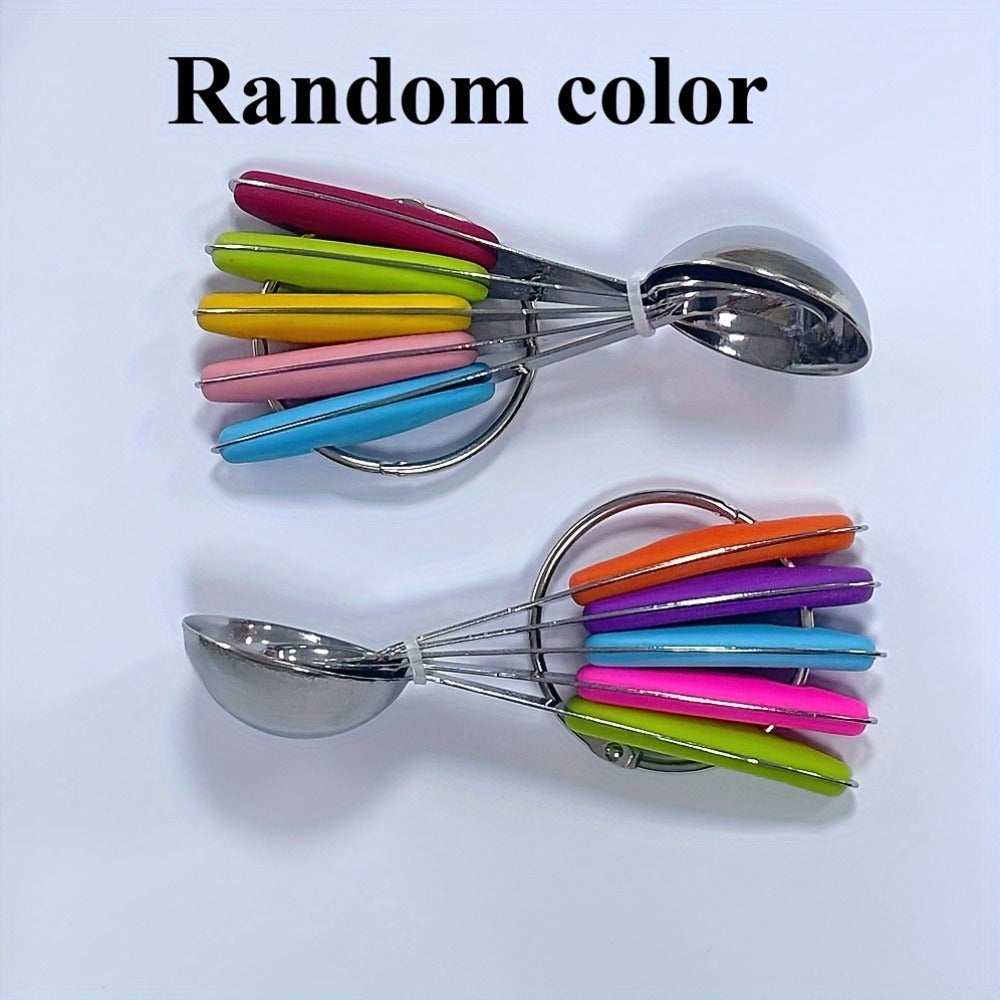Stainless Steel Measuring Cups and Spoons Set 5pcs with Silicone Handle - Baking & Cooking Kitchen Measurement Tools - product image 17