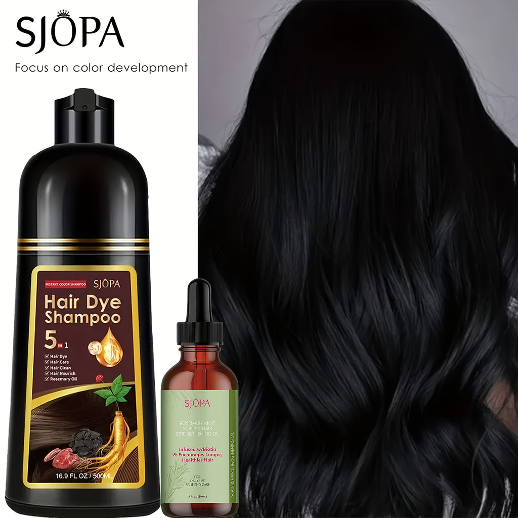 Hair Color Shampoo 5-in-1 Instant Gray Coverage Color Dyeing Conditioner 16.9oz – SJOPA No Ammonia Safe Natural Formula 12 Shades Unisex Men Women - product image 22