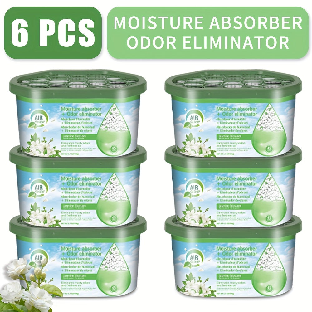Moisture Absorber Dehumidifier Box 6-Pack – Odor Eliminator & Humidity Controller for Closet, Bathroom, Kitchen, Pantry, Boat & RV – Lavender Vanilla, Fresh Linen, Jasmine Blossom, - product image 14
