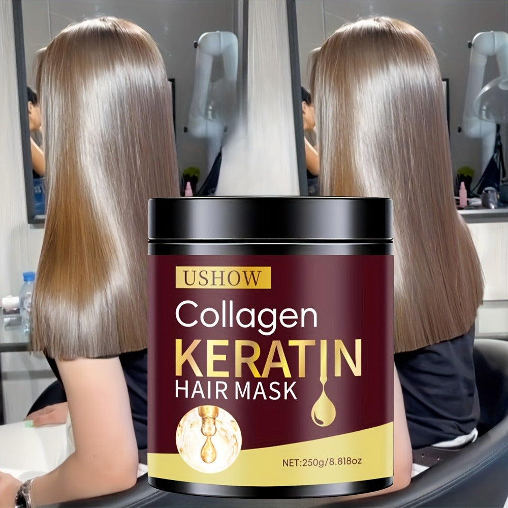 Keratin & Collagen Deep Repair Hair Mask 250g — Intensive Split End Protection & Nourishment for Dry Damaged Hair | Softens, Strengthens & Restores | Salon-Quality Treatment for Wo - product image 7