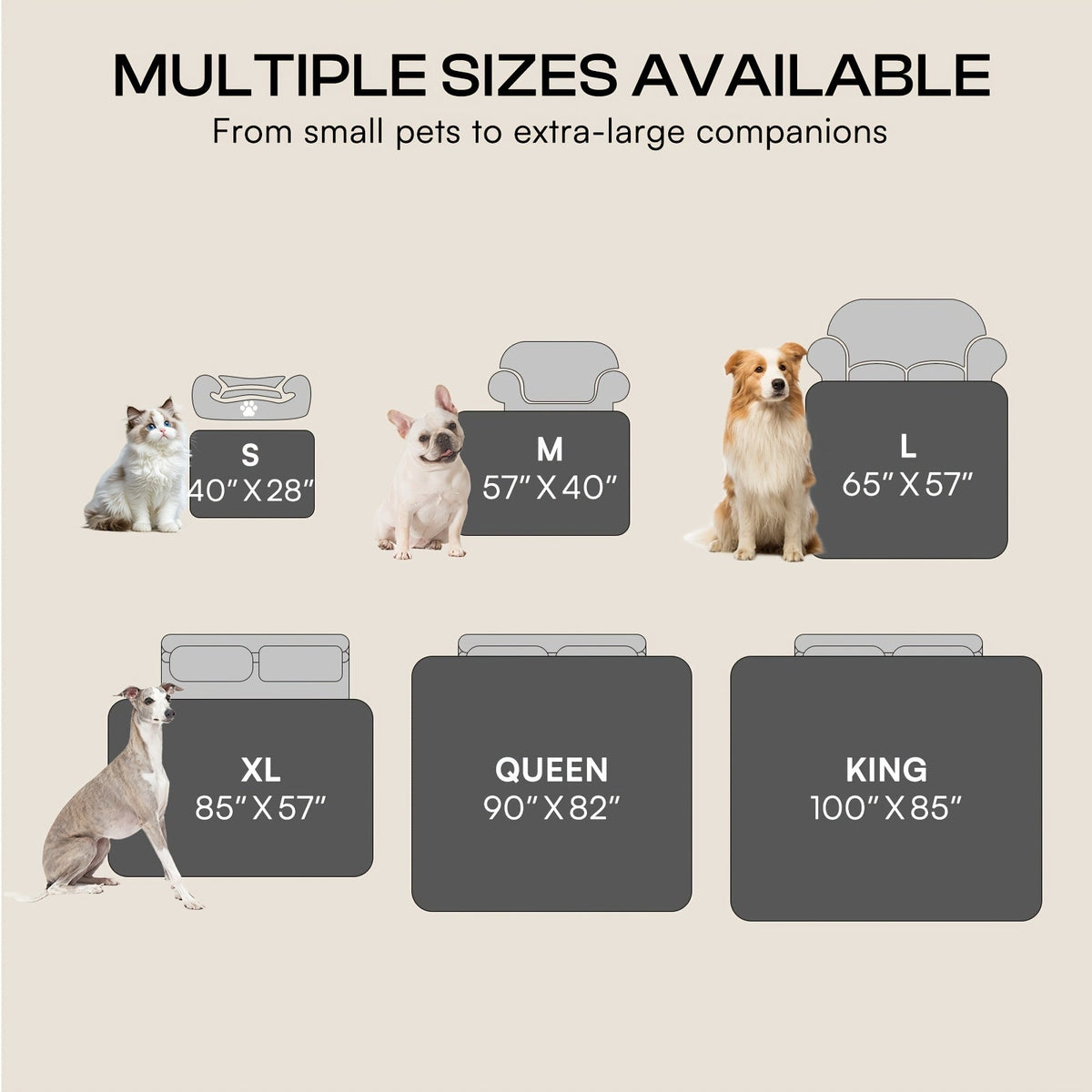 Reversible Sherpa Fleece Pet Throw Cover for Small Medium Large Dogs & Cats, 6 Sizes, 4 Colors – Liquid-Proof Dog Blanket for Sofa & Bed - product image 2