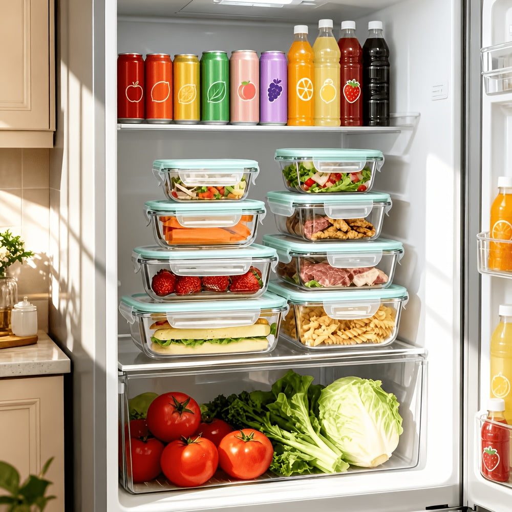 24 Pcs Set Including 8/12 Lids and 8/12 Box Glass Food Storage Box, Suitable for Refrigerator Storage Boxes, Microwave Ovens, Ovens - Perfect for Salads - product image 11