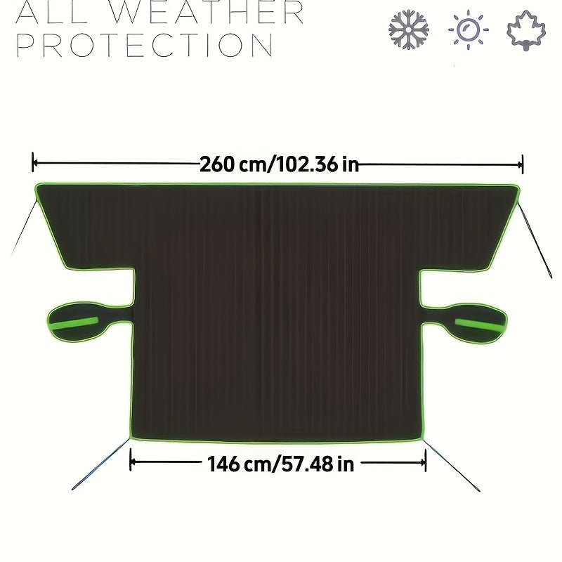 Car Windshield Snow Shroud, Anti-Freeze Anti-Frost Anti-Snow Sunshade Windshield Cover, with Reflective Strip and Rearview Mirror Ear Cup Style, Equipped with - product image 2