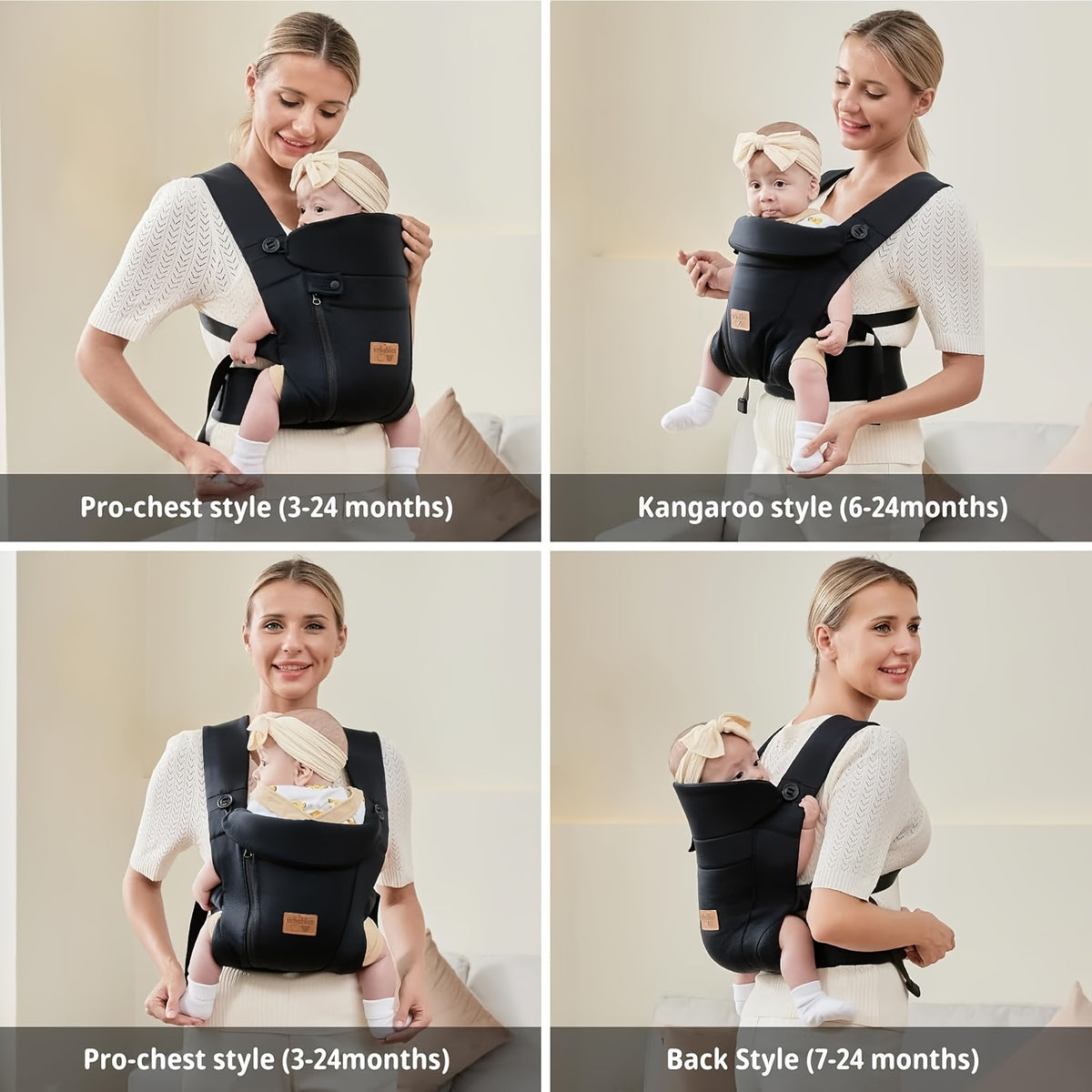Vrbabies New Ergonomic Baby Carrier Newborn Toddler Wrap Carrier Hands Free Baby Sitting Support Sling Breathable Perfect for Infants Chest Sling for Babies - product image 4