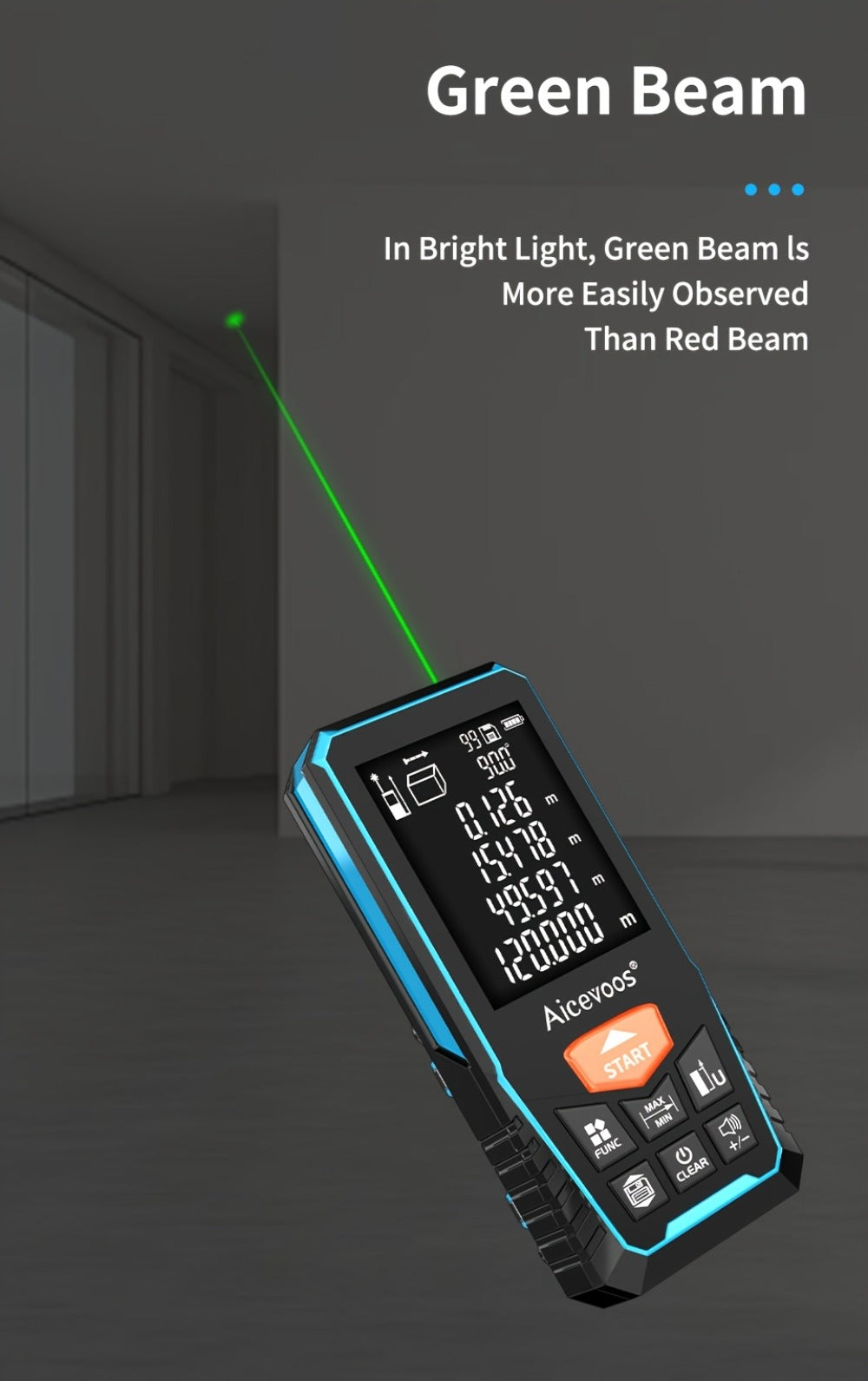 Laser Distance Meter Green Beam Digital Rangefinder 50M 70M 100M 120M Laser Tape Measure with LCD Display for Construction Surveying Indoor Outdoor Measuring - product image 19